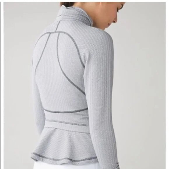 Lululemon Striped Hustle In Your Bustle Jacket Heathered Herringbone size 4 - Picture 3 of 12